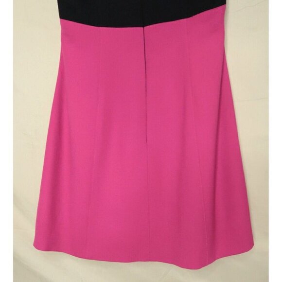 Vintage 90s Bebe Sleeveless Mini Dress Pink Black Wool A-Line Women's Size 4 - Picture 6 of 10